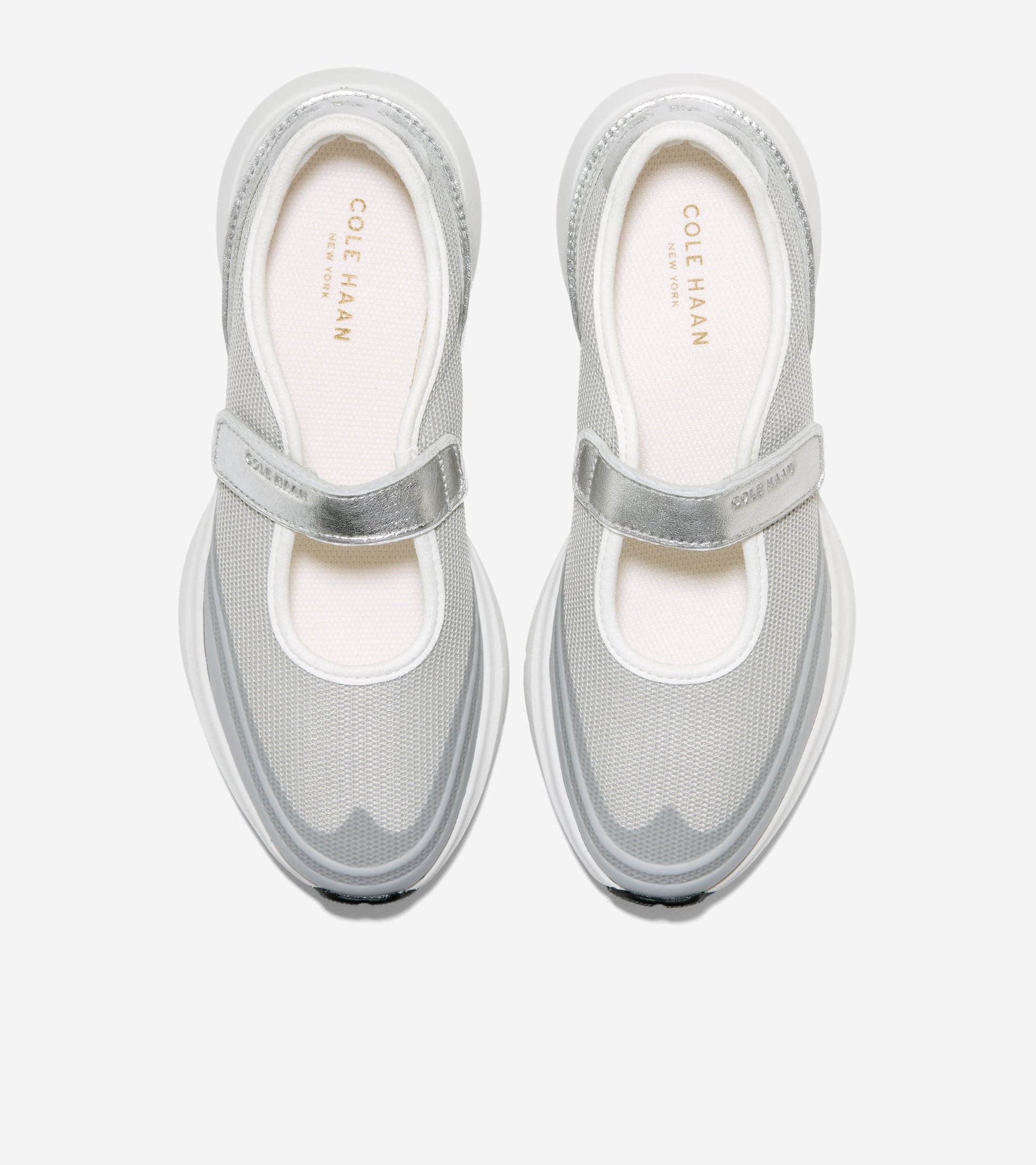 W37606:SILVER MESH / SILVER METALLIC/WHITE LEATHER