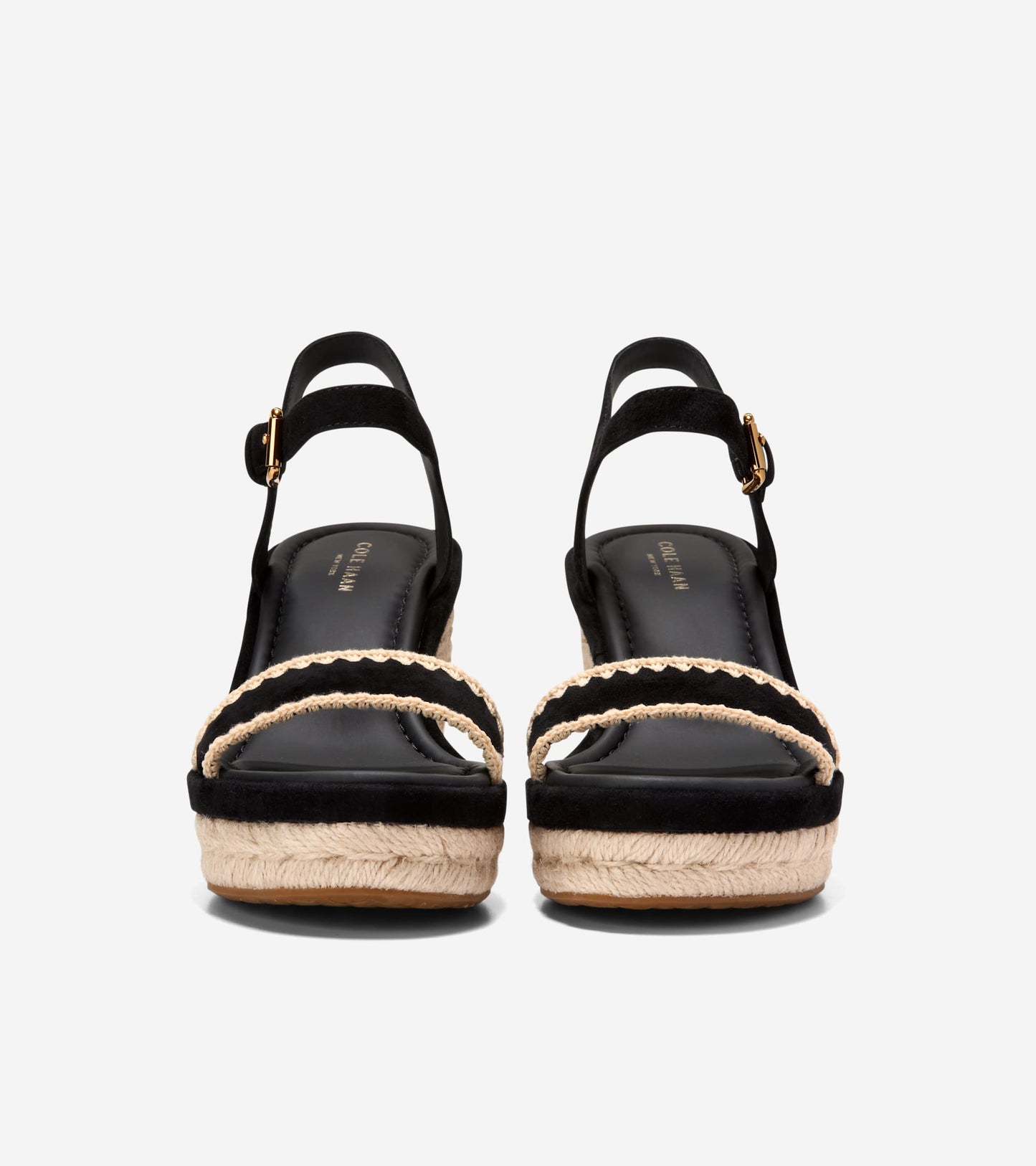 W36996:BLACK SUEDE / NATURAL RAFFIA