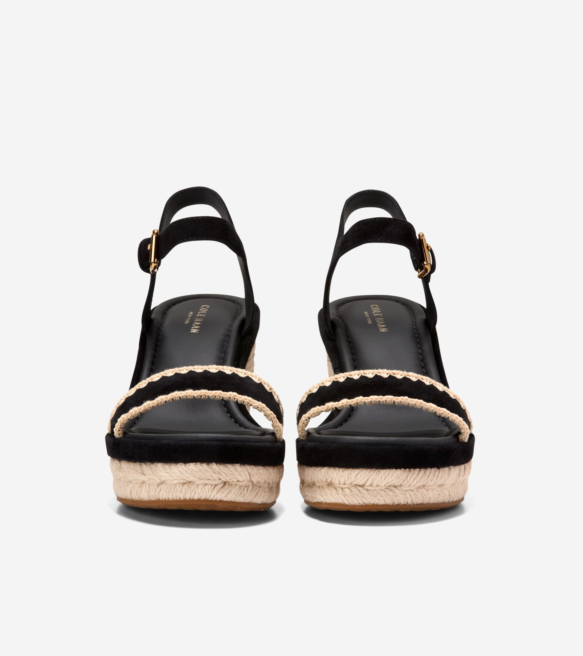 W36996:BLACK SUEDE / NATURAL RAFFIA