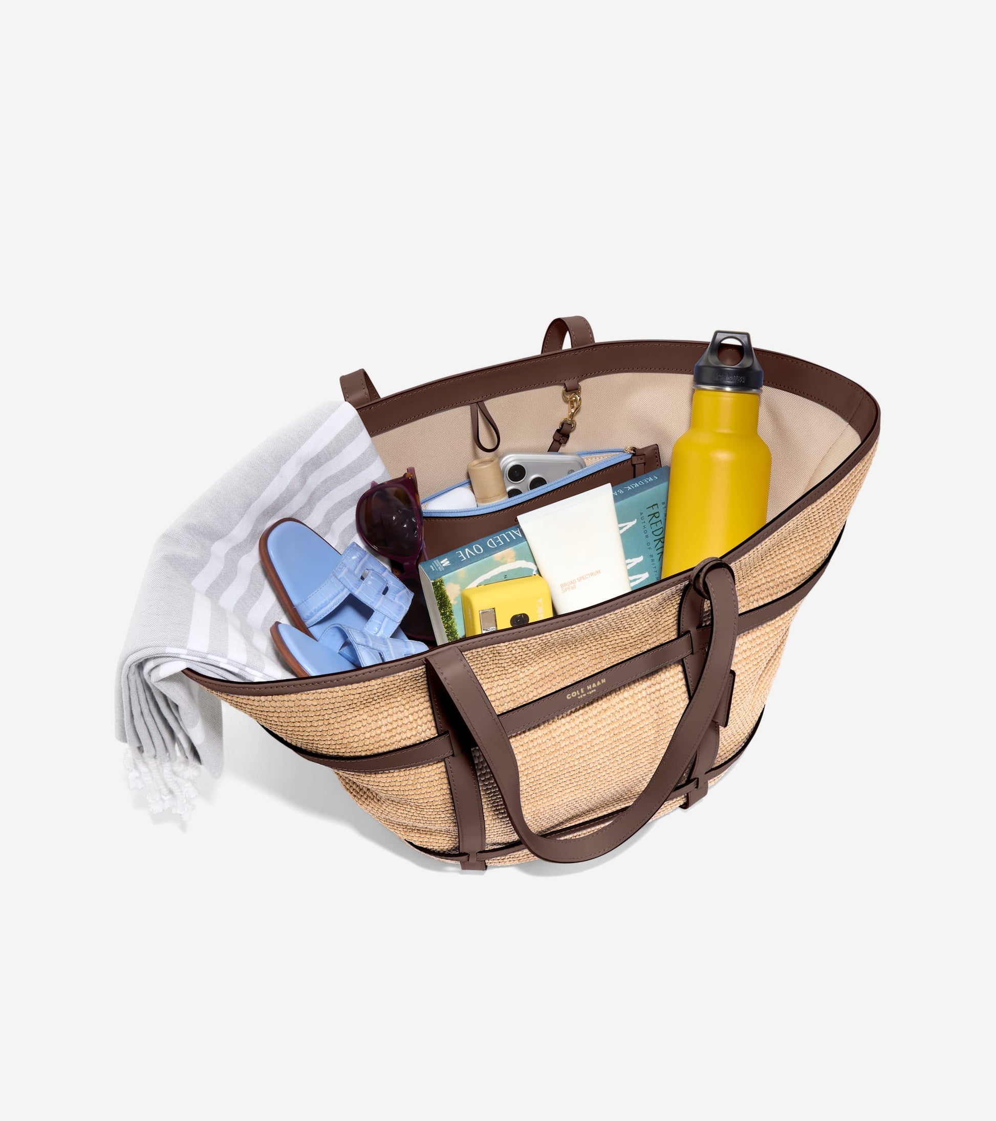 U08153:NATURAL RAFFIA/DK. CHOCOLATE.:0000