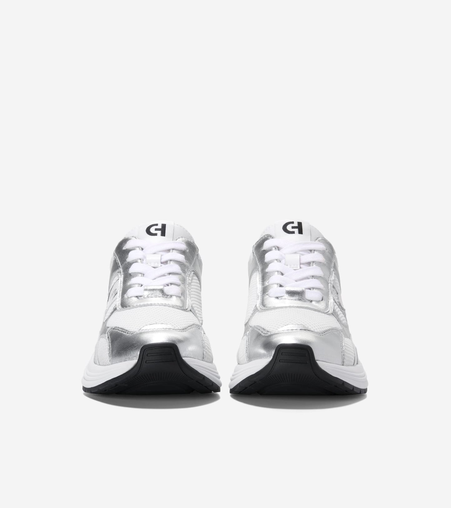 W33840:WHITE MESH/WHITE/SILVER METALLIC LTR