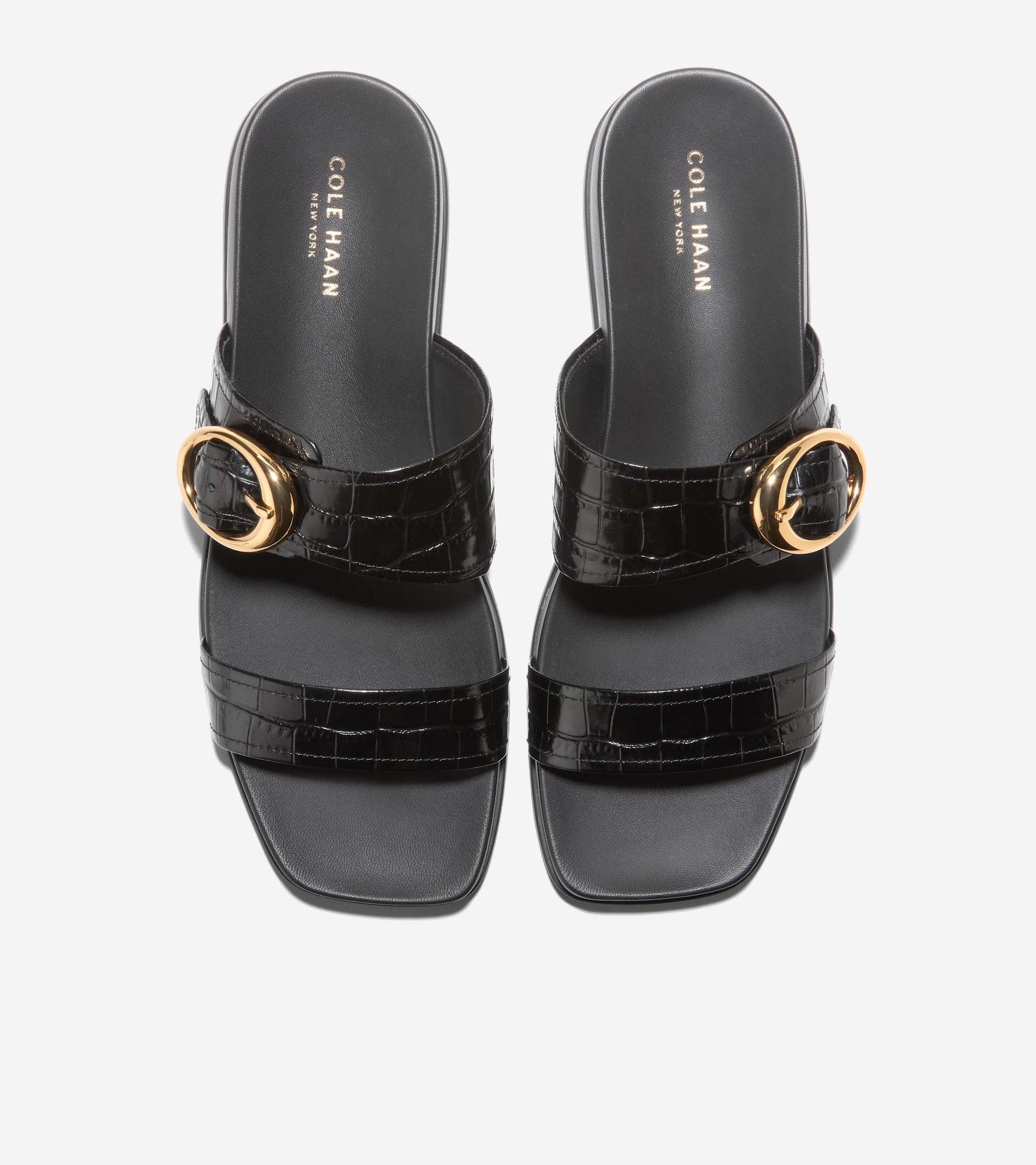 W35351:BLACK CROC PRINT LEATHER