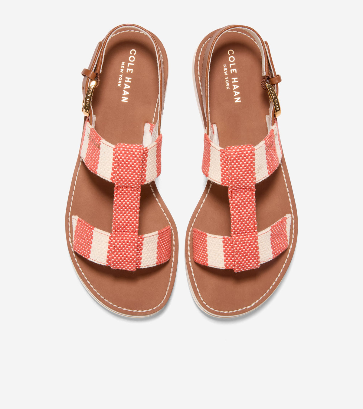 W36542:SUMMER FIG & NATURAL STRIPE CANVAS / CH BRITISH TAN LTHR
