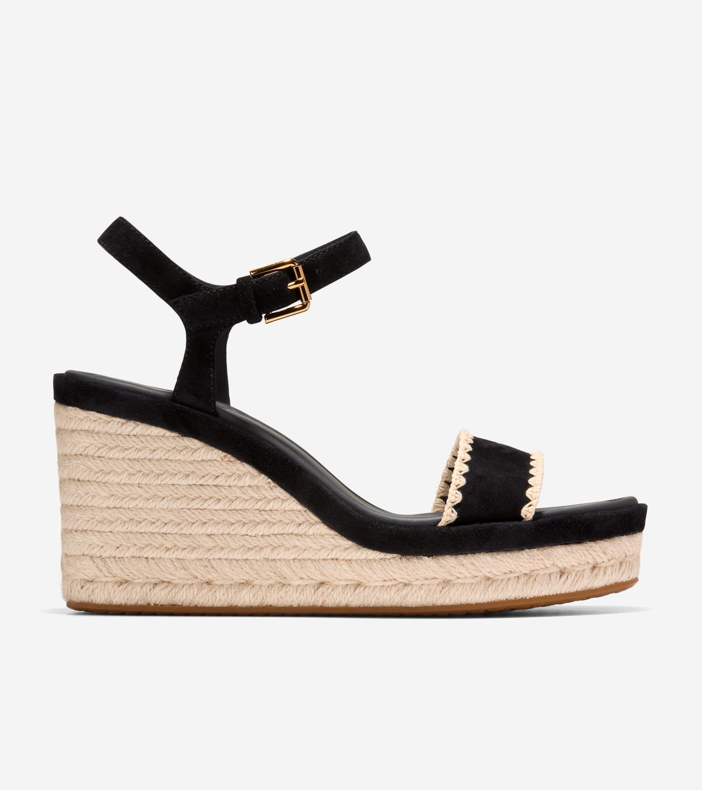 W36996:BLACK SUEDE / NATURAL RAFFIA