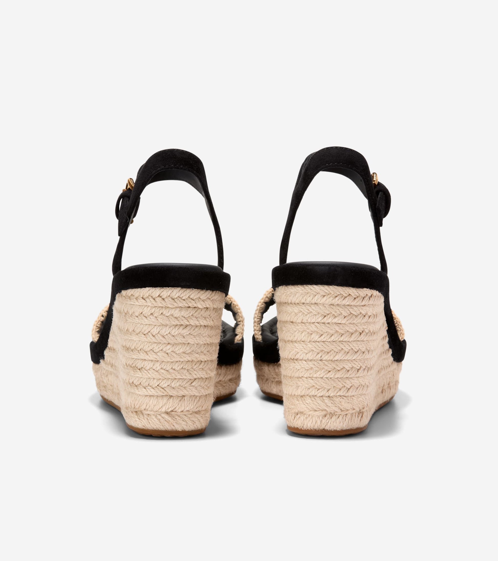 W36996:BLACK SUEDE / NATURAL RAFFIA