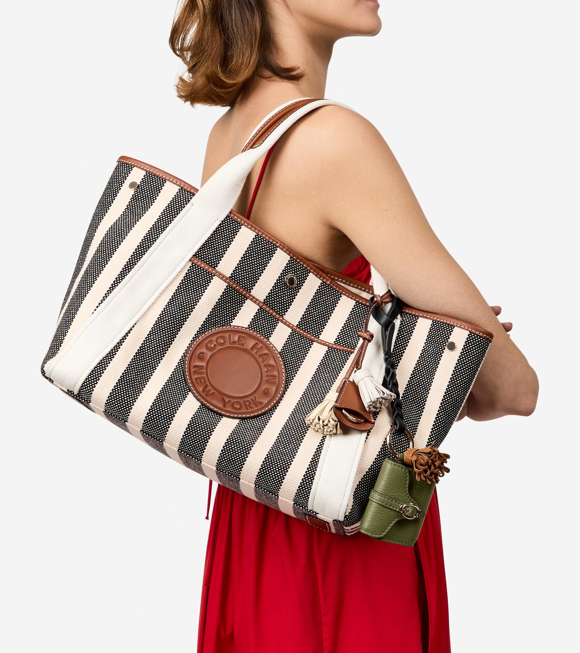 U08454:NATURAL CANVAS STRIPE PRINT:0000