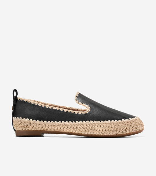 W34991:BLACK LTHR/NATURAL RAFFIA